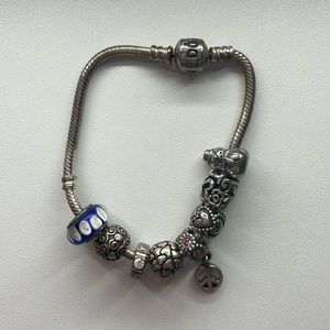 Pandora bracelet with charms